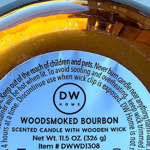 DW HOME CANDLE WOODSMOKED BOURBON WOODEN WICK SCENTED 40 HRS NEW - Picture 4 of 4